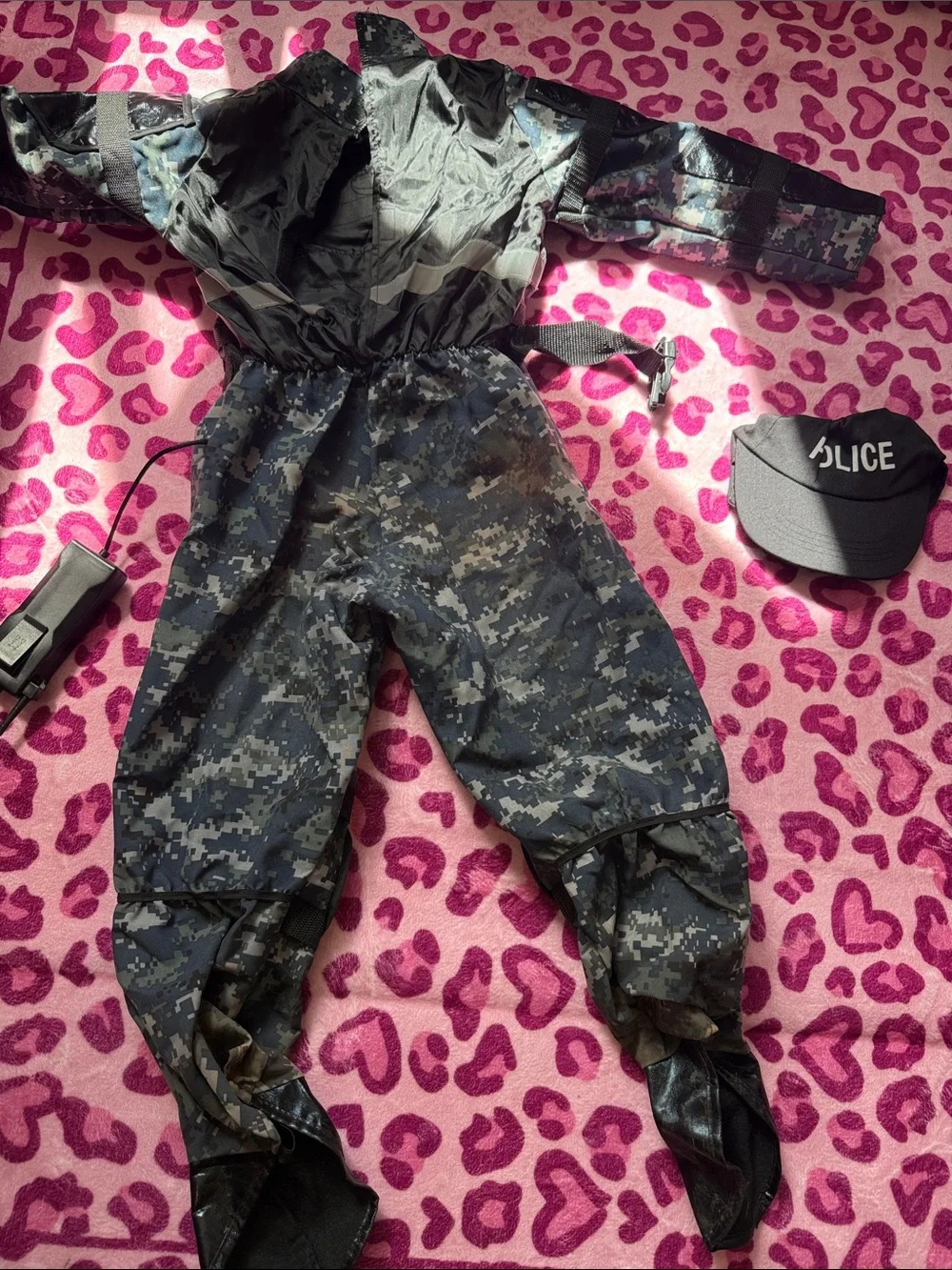 Kids Police SWAT Camouflage Costume Set - Gray Camo